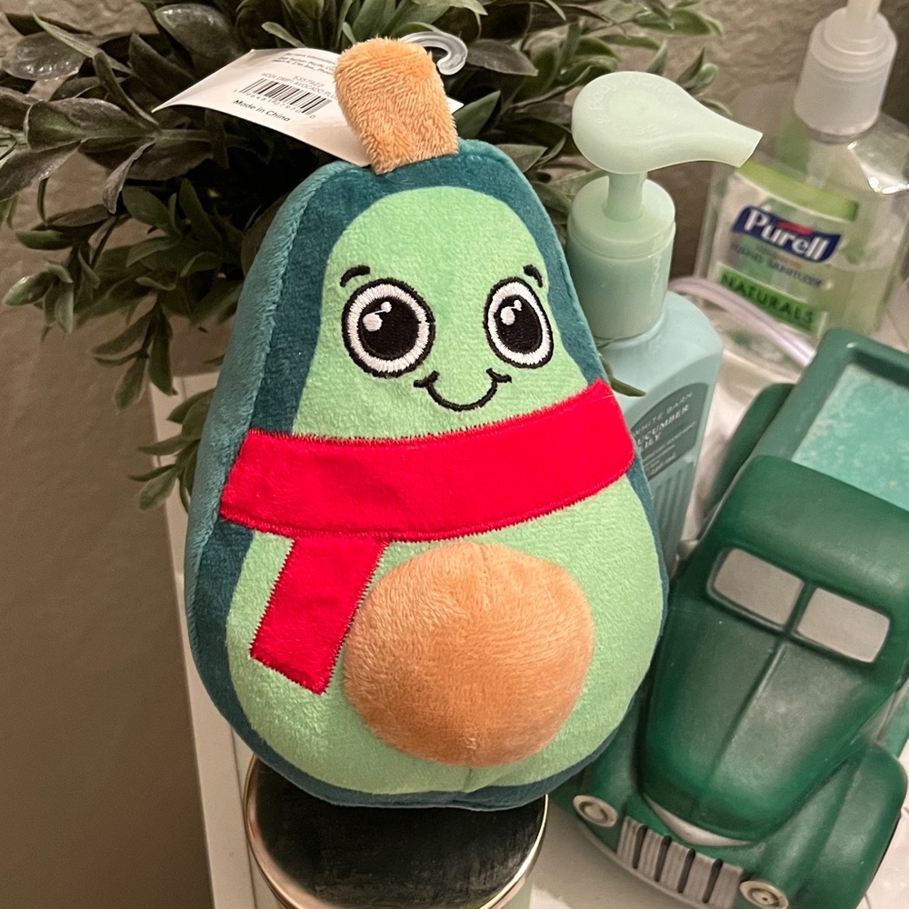 Cute Avocado Plush with Red Scarf Pet toy
